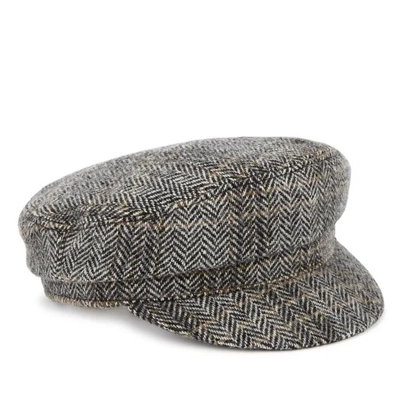NWT Isabel Marant Evie Black and Gray Wool Herringbone Cap Casquette 57 Isabel Marant Evie wool-blend hat Isabel Marant main image 2